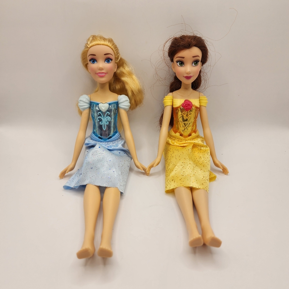 Disney Royal Shimmer Princess Dolls - Cinderella, Belle Beauty And The Beast
